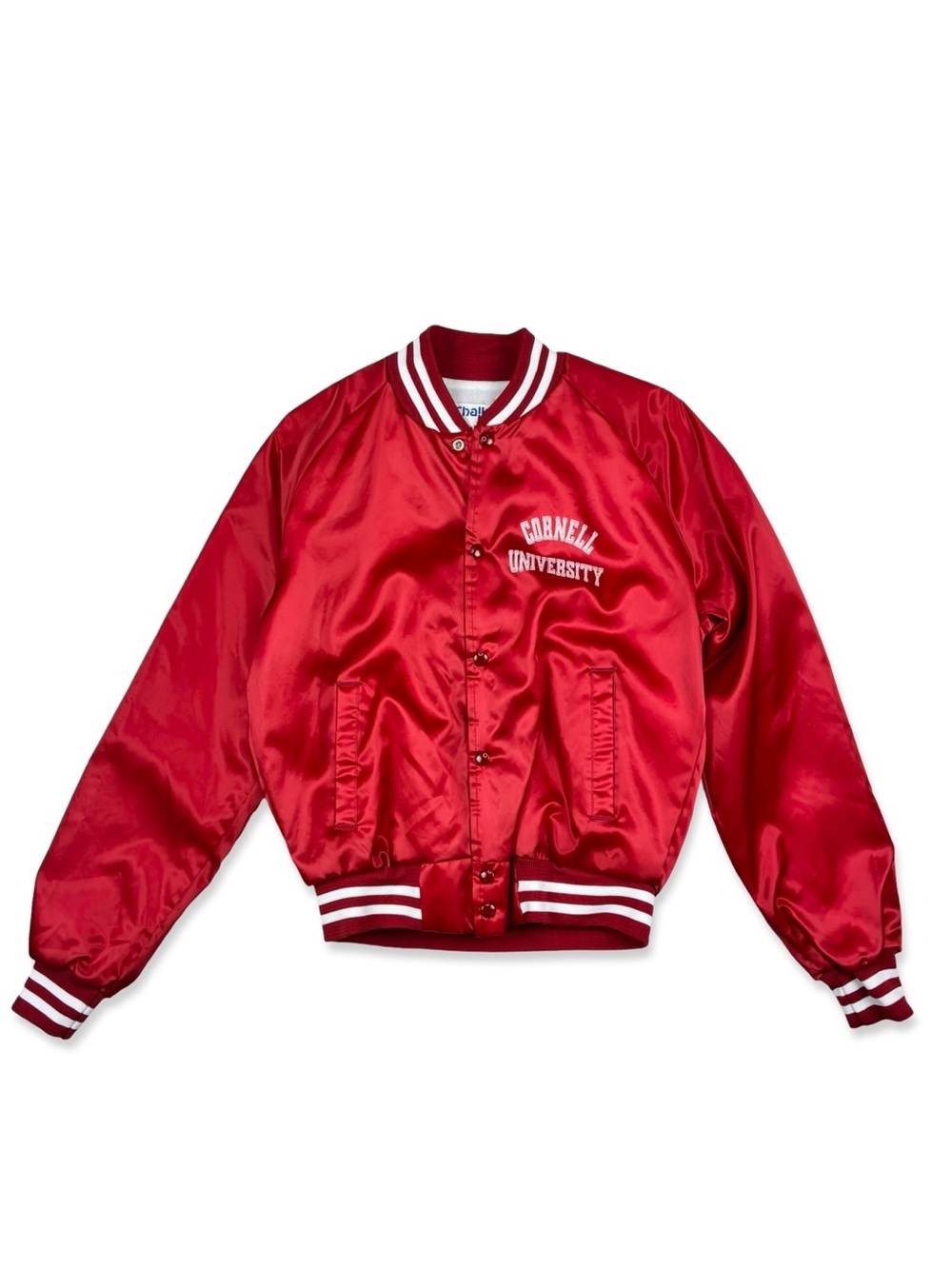 Vintage Cornell University Red Satin Bomber Jacket